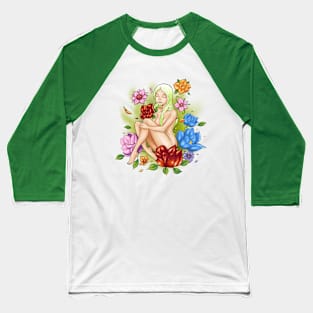 Lady Flower Baseball T-Shirt